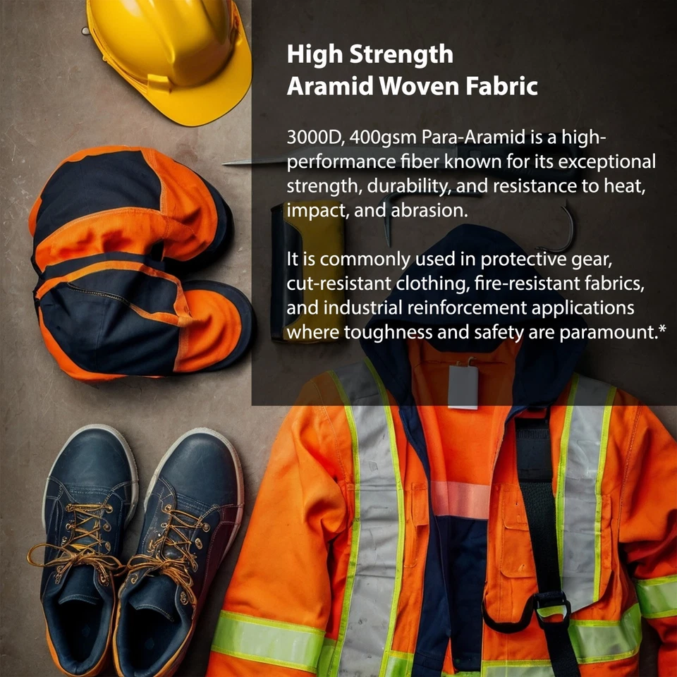 Tela tejida de aramida de alta resistencia 400GSM para aramida 3000D tela resistente a cortes Foto 3 de 4