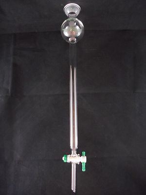 CHEMGLASS Chromatography Column 35/20 Sphere Joint .5 ID 10 EL 100mL Reservoir