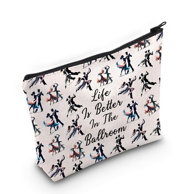 JXGZSO Dance Lover Gift Life Is Better In The Ballroom Makeup Bag Ballroom Da...