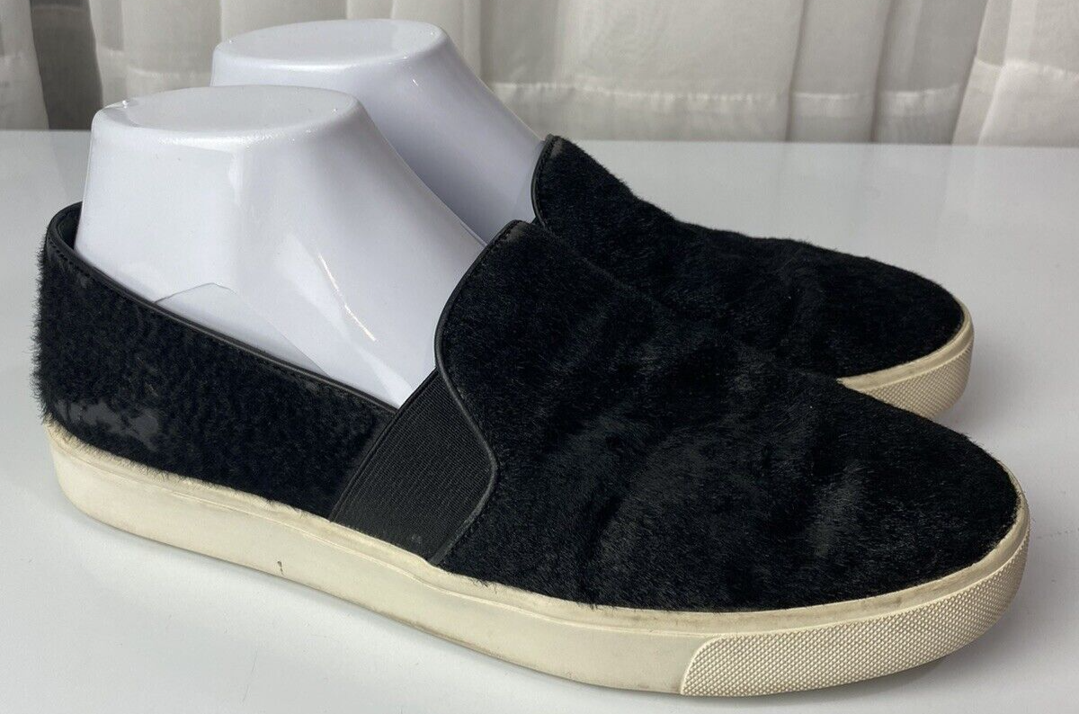 Scarpa donna Vince Warren slip on taglia 9 sneaker nera pelliccia pony sportiva