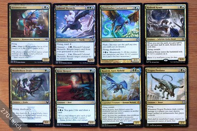 Set of 8 Flying Blue / Green Creatures *NM* (Magic MTG) Hydroid