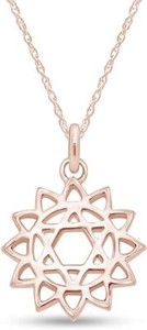 Authentic Heart Chakra Pendant 18 Chain For 14K Gold Plated Sterling Silver