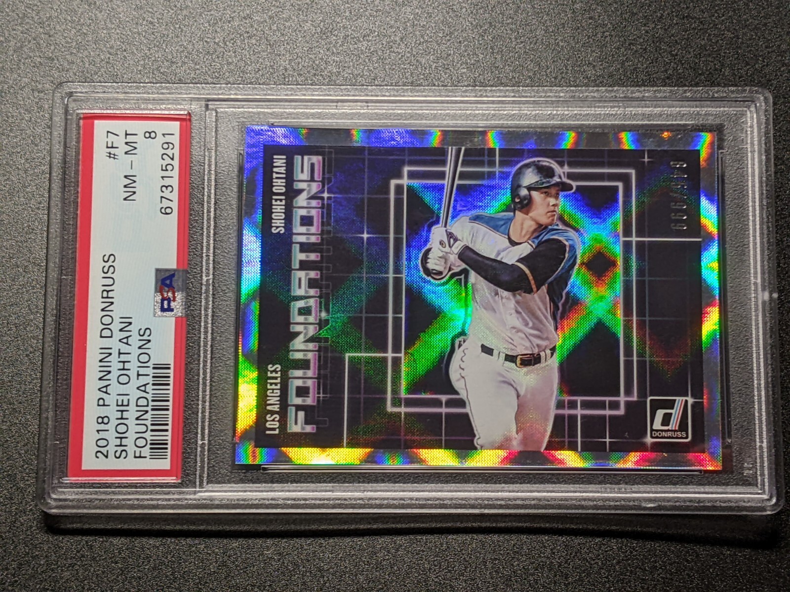 2018 Donruss Shohei Ohtani RC /999 Foundations Rookie PSA 8 Near Mint Low Pop SP