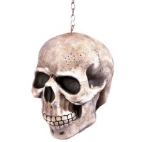 Totenkopf Mit Stahlkette / Halloween Horror Grusel Party Deko Menschen SchäDel