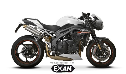 Triumph Speed Triple S/R/RS 2018-2020 Exan Exhaust Slipon Silencers X-GP Titan - Picture 2 of 2