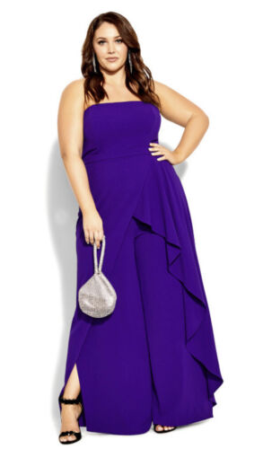 CITY CHIC Violet Purple ATTRACT Jumpsuit BNWT Plus Size 20 RRP £80 Wedding Races - Afbeelding 1 van 6
