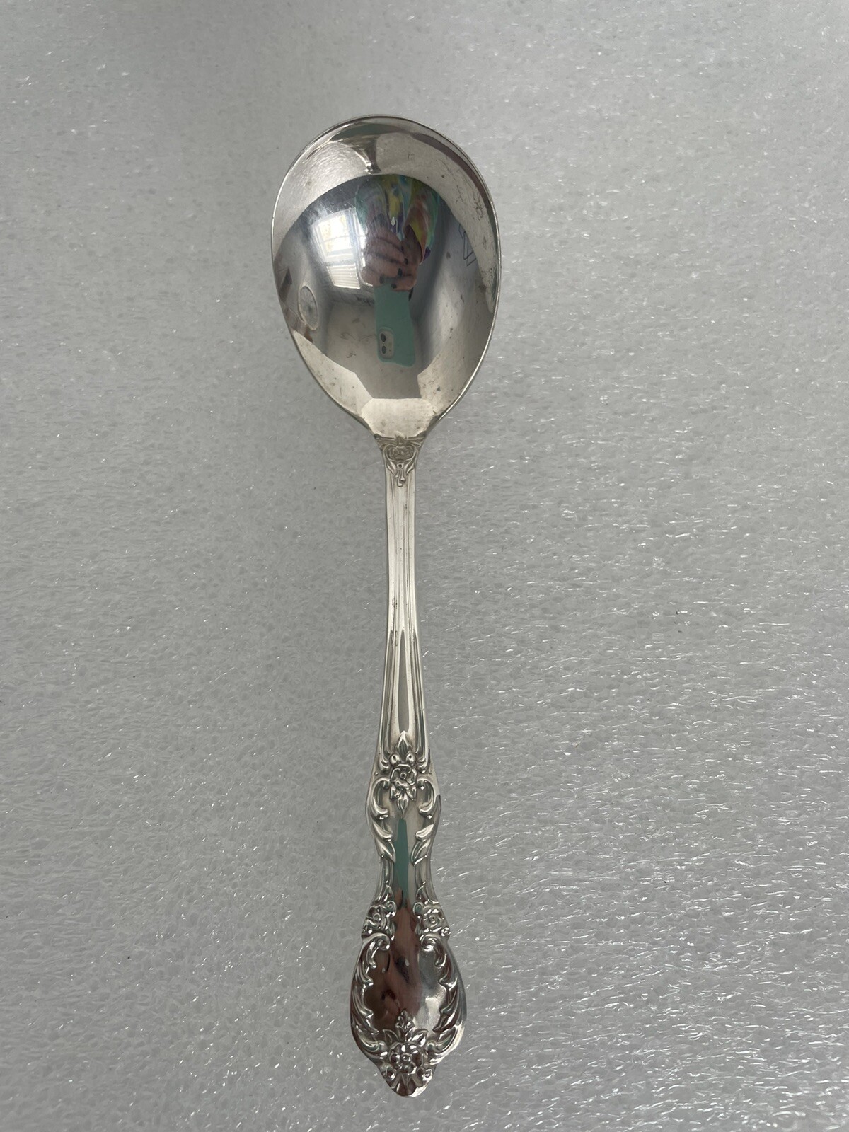 Original William Rogers Extra Plate Silver Condiment Sauce Spoon Rose Vintage