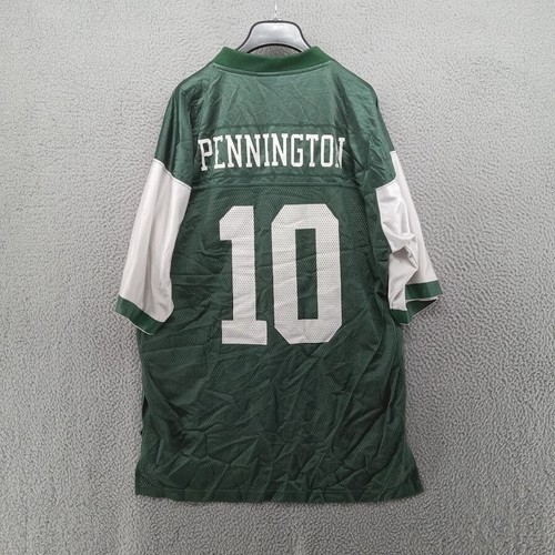 Vtg New York Jets Jersey Mens Large White Green Mesh Reebok Chad Pennington - Picture 8 of 9