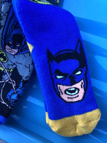 3 Pairs Boys Slipper Socks with Batman detail - Picture 8 of 14