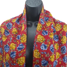 Codello Women's Scarf Silk Floral Red 13" x 58" Rectangle Wrap