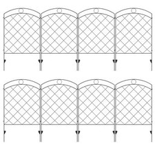 Outsunny Outdoor Backyard 8PCs Decorative Garden Fencing Steel Border Edging