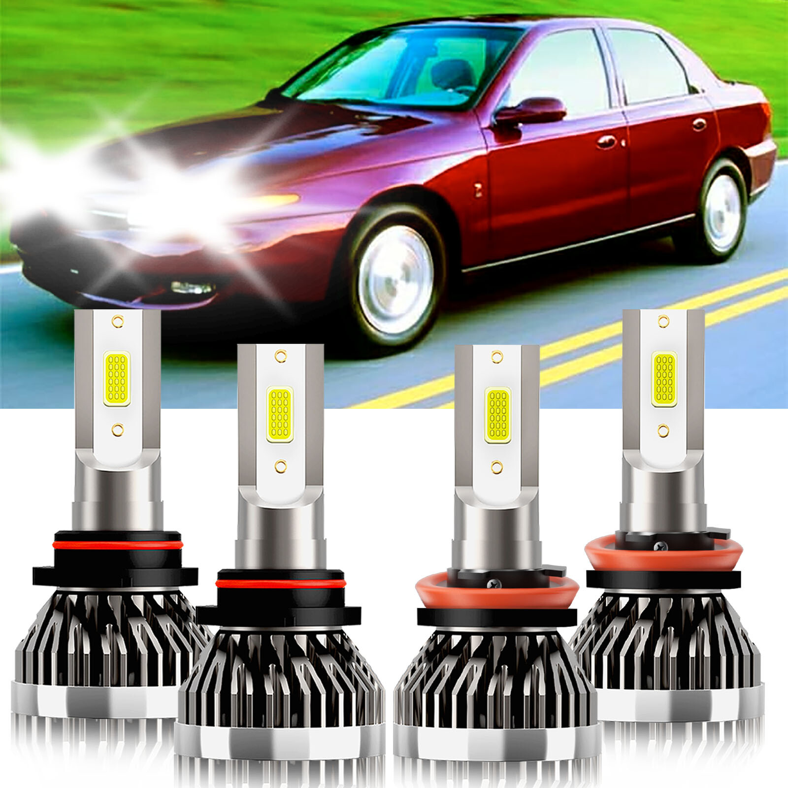 For Saturn L200 2003-2003 LED Headlight Car Bulbs 9005 H11 Super Bright 6000K