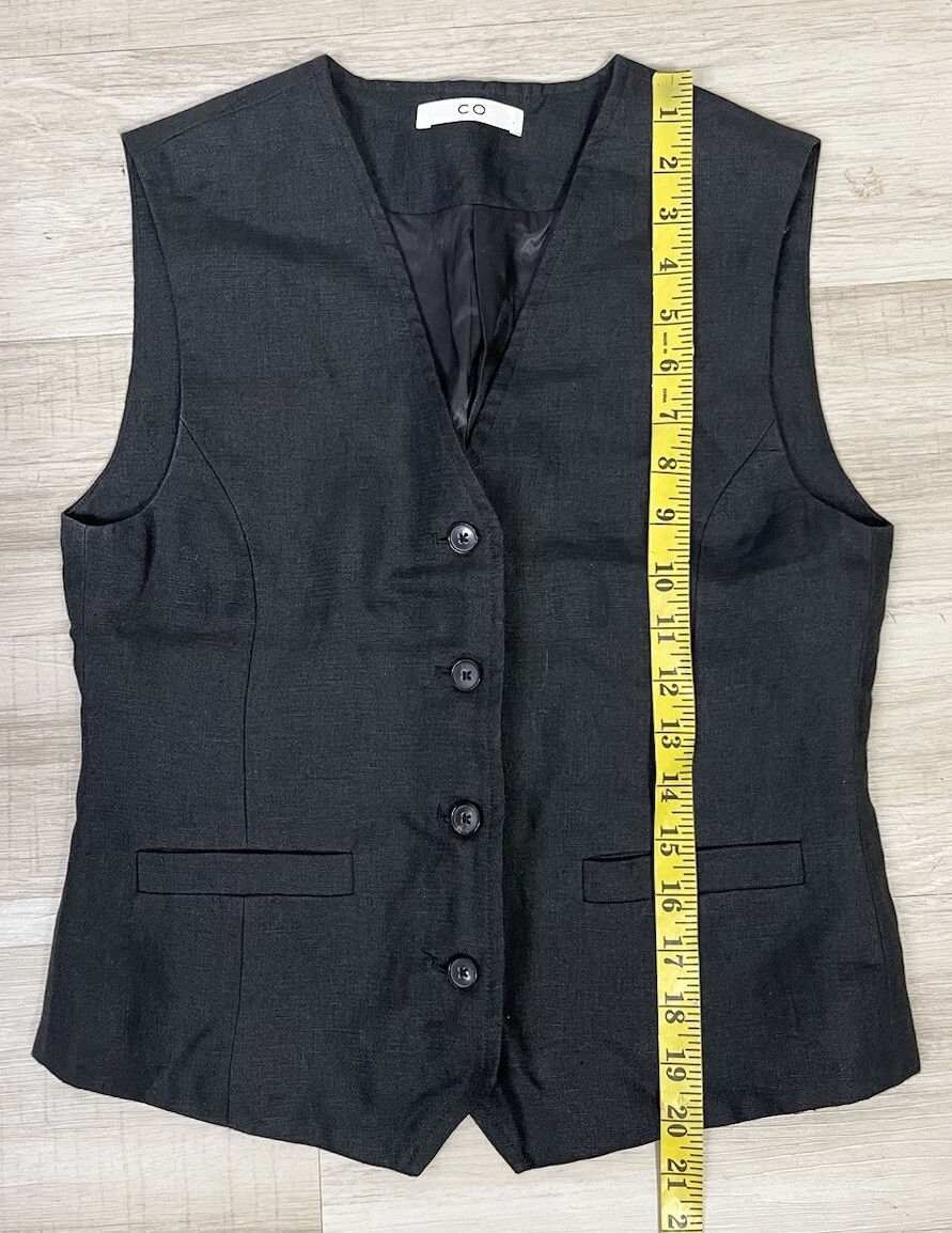 CO Collection Button Down Linen VEST. M | eBay