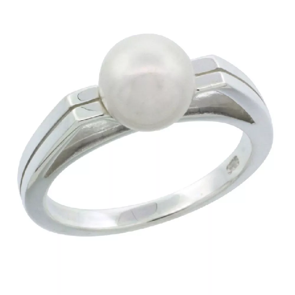 Pearl ring design shop for female in silver