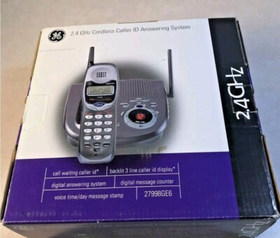 GE 2.4 ghz Cordless Telephone Answering System Caller ID Call Waiting 27998ge6