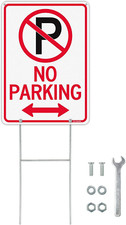 No Parking Sign with H Stake for Outside,1 Pack,14"X 10" .040 Rust Free Heavy Al