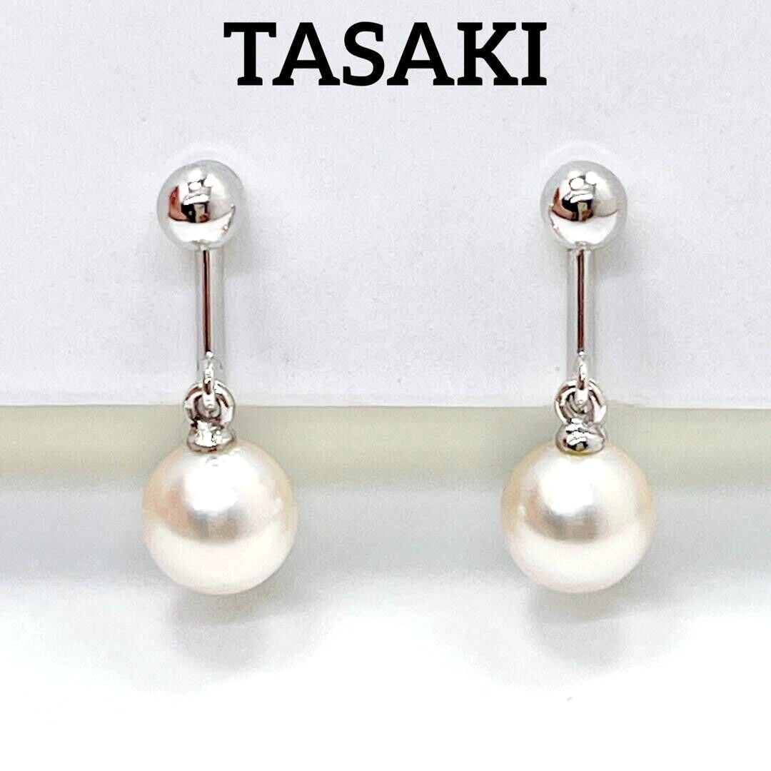 Auth TASAKI JAPAN 6.7mm Pearl Earrings Silver Antique Auth TASAKI JAPAN 6.7mm Pearl Earrings Silver Antique