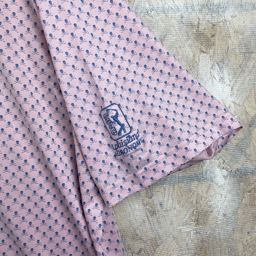 Peter Millar Summer Comfort Golf Polo Shirt Mens 2XL XXL Pink Skulls Geometric - Picture 11 of 14