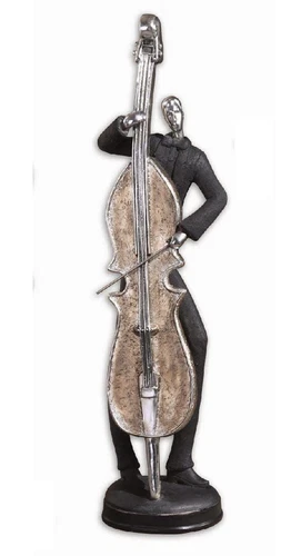 Modern Jazzy Musician Figurines Saxaphone Bass Violin Set Of 3 ~ Uttermost 19061 - Picture 3 of 5