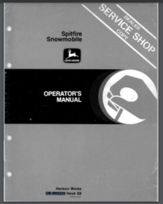 1979 John Deere Spitfire Snowmobile Owner Service Manual 28 pages