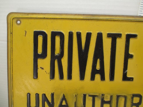 Vintage Privatparkplatz geprägtes schweres Blechschild - Bild 3 von 7