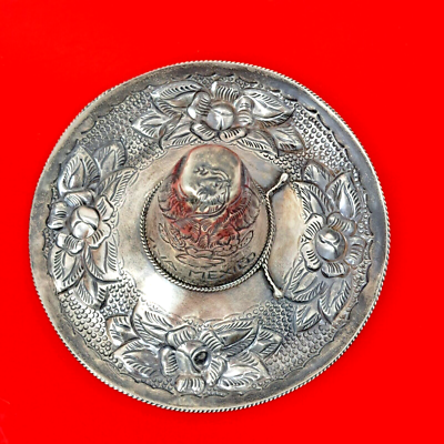 シルバー925 メキシコ　花模様 帽子 Rare 925 Sterling Silver Hat Sombrero Eagle Snake Flower Mexico