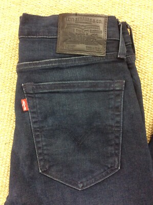  LEVI STRAUSS 519 W31 L33 dunkelblau Big E Stretch Denim Skinny Herrenjeans Sehr guter Zustand