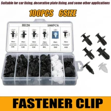 Parts Accessories Car Bumper Trim Panel Fender Engine Push Pin Rivet Clips 100Pc