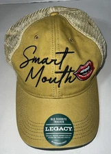 Smart Mouth 👄 Hat Ball Cap SNAPBACK Mesh Back Unstructured Trucker Style Cap