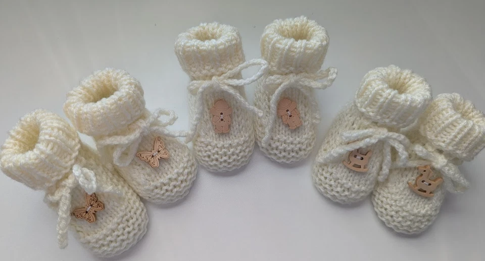 Babyschuhe Erstlingsschuhe Taufschuhe creme 0-3 Monate - Bild 1 von 1