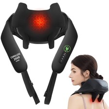 MASGRE Shiatsu Neck and Back Massager with Heat, Upgraded 2600mAh Cordless Sh...