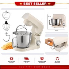 SENYA Robot Pâtissier 1500W 5L Multifonction 10 Vitesses Inox