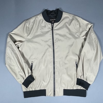 michael kors Tan mens jacket Large Bomber Black Accents