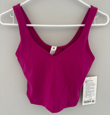 NWT Lululemon Align Crop Tank Top Built-in Bra Ripened Raspberry Size 4 RIPR