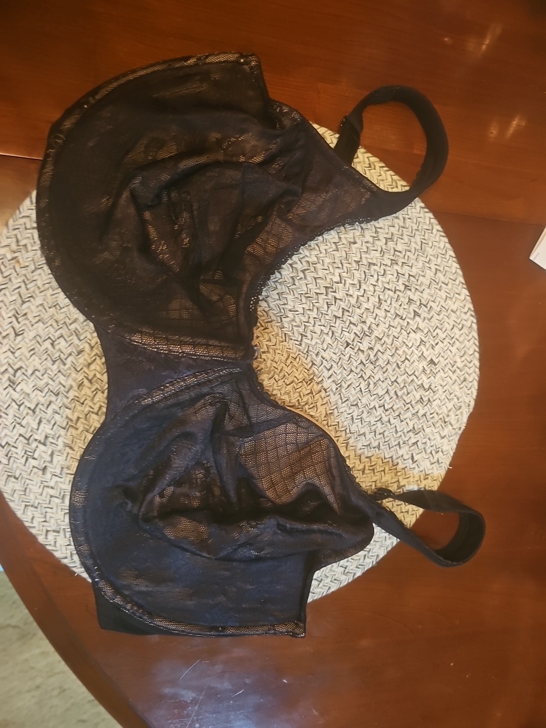 Women's Curvation Black Lace Underwire Bra Size 42 DDD