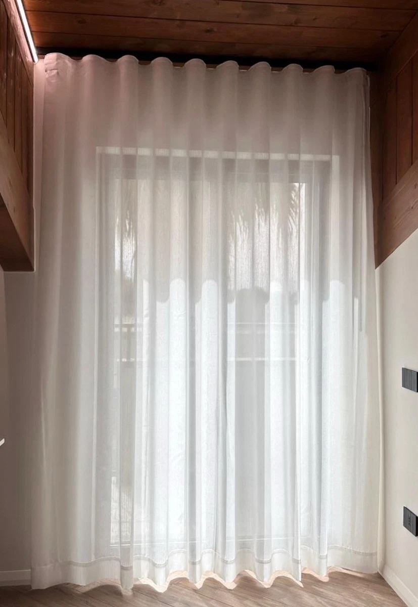 Tenda A Strati Ricamata Moments, Bianca, 147x76 Cm (coppia) Per Cucina O Camera Da Letto