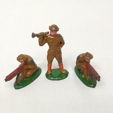 Vintage 1930s Barclay Manoil Toy Soldiers Bugler 2 Machine Gunner Lot