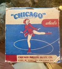 Set Of 8 Vintage Chicago Roller Skate Wheels- 78S In Original Box antique 1940 s