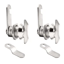2Pcs 5/8" Chrome Non-Locking Compartment Lock Keyless Twist Cabinet Lock