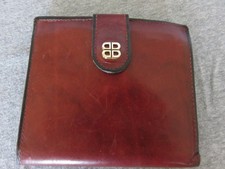 VTG BOSCA Women's Burgandy Leather Bifold Wallet with Coin Purse