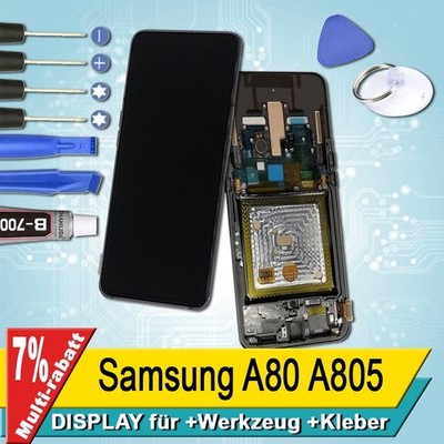 Display Für Samsung A80 A805 Bildschirm OLED Schwarz Rahmen+