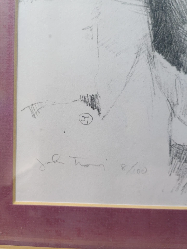 Raro dibujo de edición limitada de JFK de 100 firmado por el famoso artista John Thonguoi Foto 3 de 4