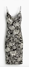H&M Midikleid Schwarz Weiß Blumen Wasserfall...