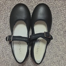 Capezio Tele Tone Tap Dance Shoes Black Buckle Strap with Taps 900C