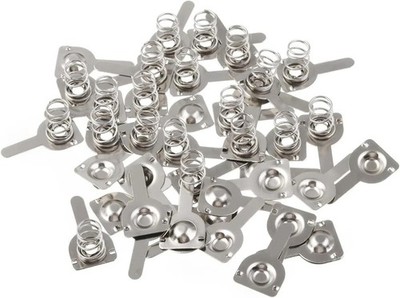 20 Pairs Battery Springs AA Metal Contact Plate Replacement Positive to Negative