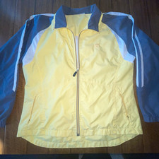 Vintage Wilson Windbreaker Jacket Yellow Grey Colorblock Full Zip Track M/L A395