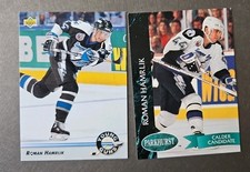 1992 Parkhurst & Upper Deck Roman Hamrlik Tampa Bay Lightning 2 Card Rookie Lot