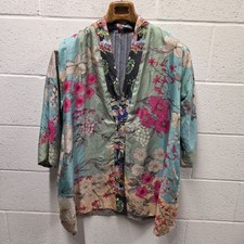 Johnny Was Kichica silk kimono XS Silk Floral Reversible 23x32 Paisley