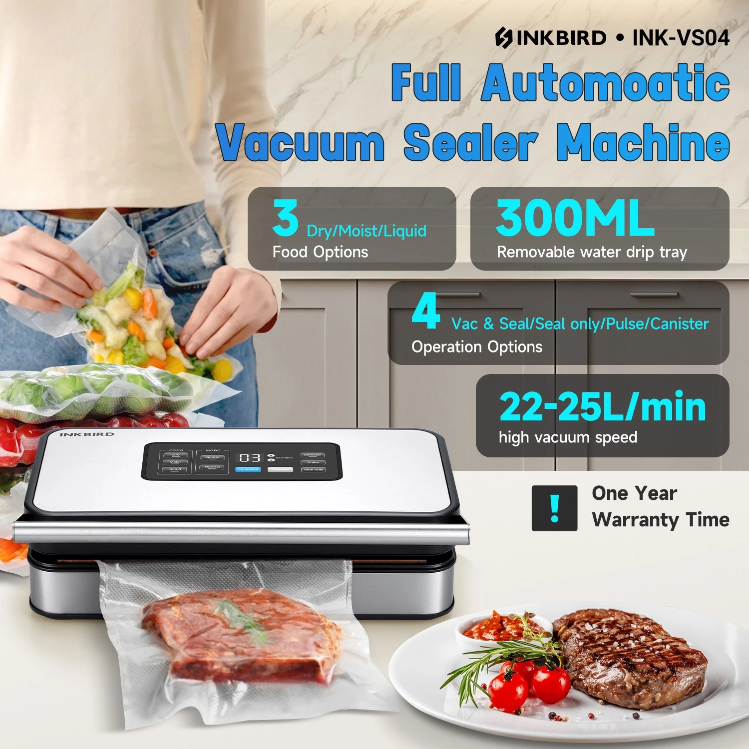 160W Full Automoatic Vacuum Sealer Machine Double Pump Food Storage Liquid/Moist
Opens in a new wind