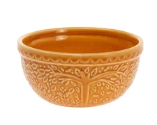 Embossed Leaf Serving Dish Ceramic Bowl Fall Autumn Thanksgiving Decor Boston...